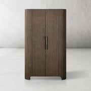 Alder Fluted Rounded Storage Cabinet 80“H