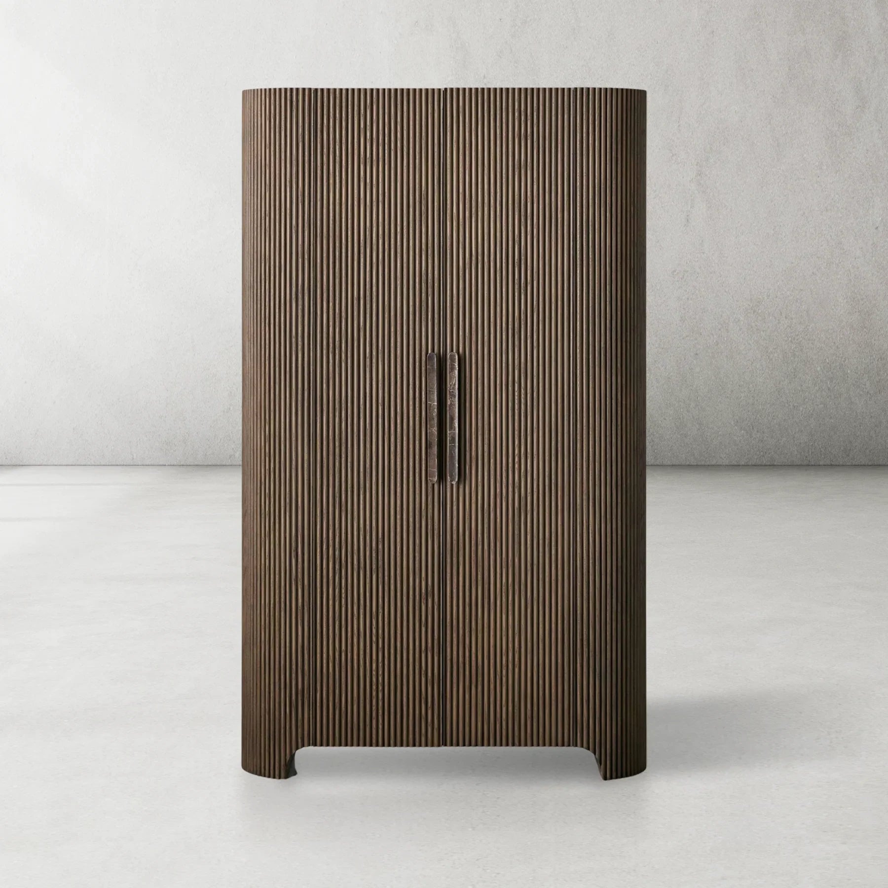 Alder Fluted Rounded Storage Cabinet 80“H