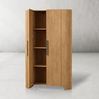 Alder Fluted Rounded Storage Cabinet 80“H
