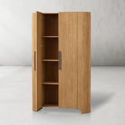 Alder Fluted Rounded Storage Cabinet 80“H