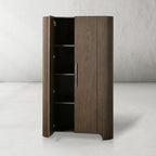 Alder Fluted Rounded Storage Cabinet 80“H