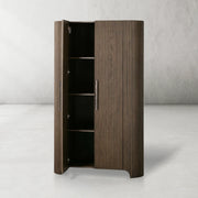Alder Fluted Rounded Storage Cabinet 80“H