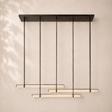 Audessa Crystal Triple Bar Linear Chandelier 60