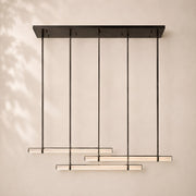 Audessa Crystal Triple Bar Linear Chandelier 60