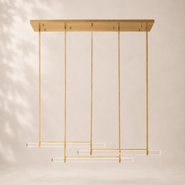 Audessa Crystal Triple Bar Linear Chandelier 60