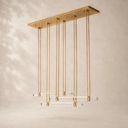 Audessa Crystal Triple Bar Linear Chandelier 60