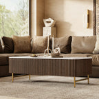 Cedar Oak Stone Coffee Table 47"W For Living Room
