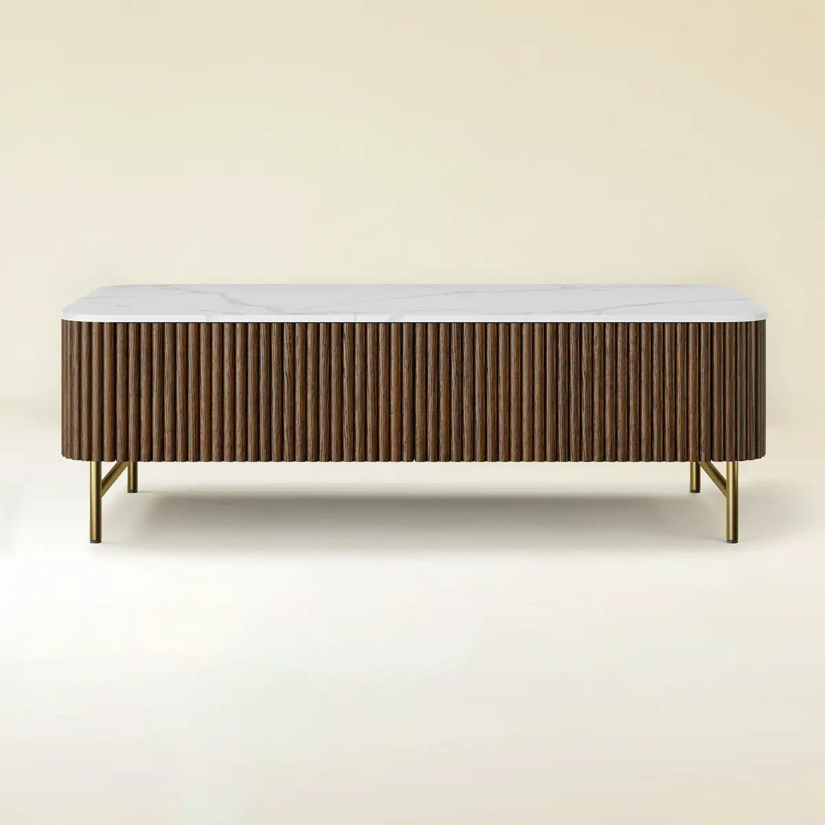 Cedar Oak Stone Coffee Table 47"W For Living Room