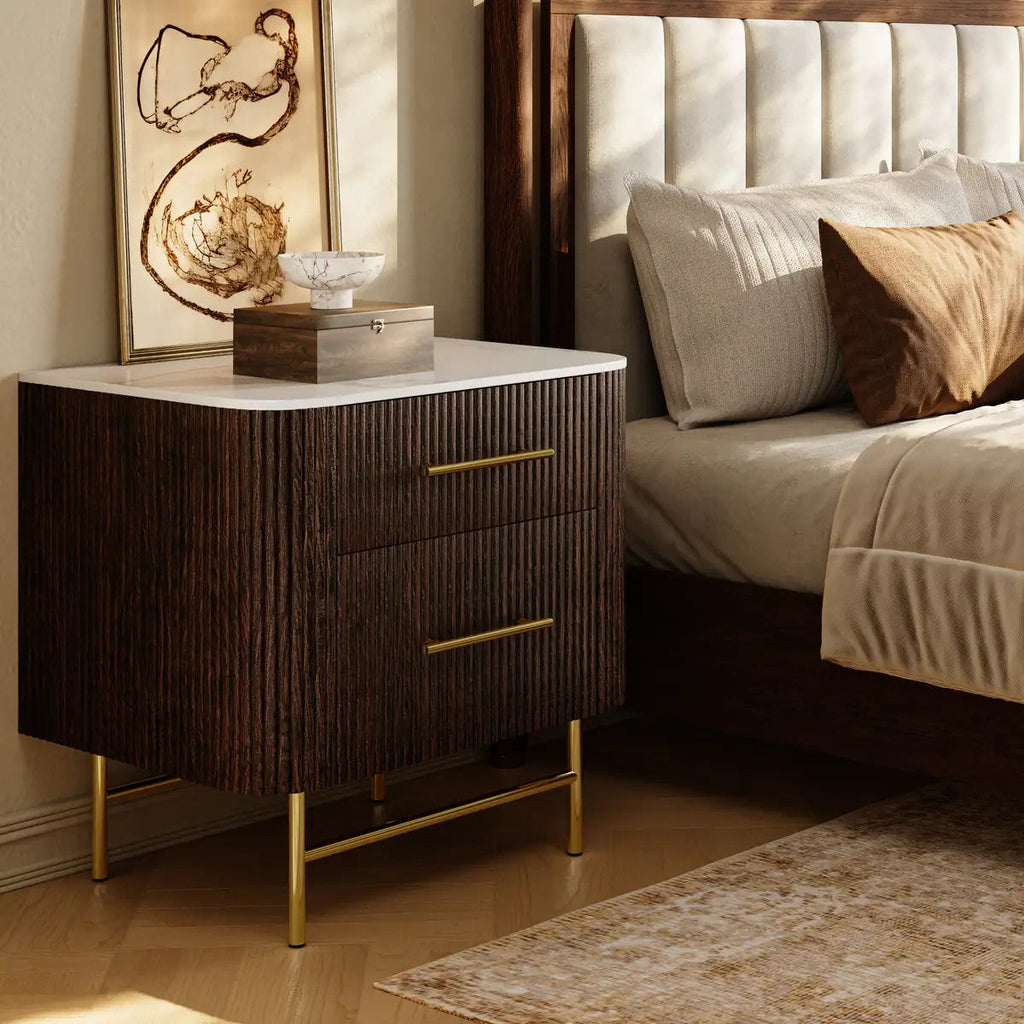 Cedar Oak Stone Nightstand 26" For Bedroom