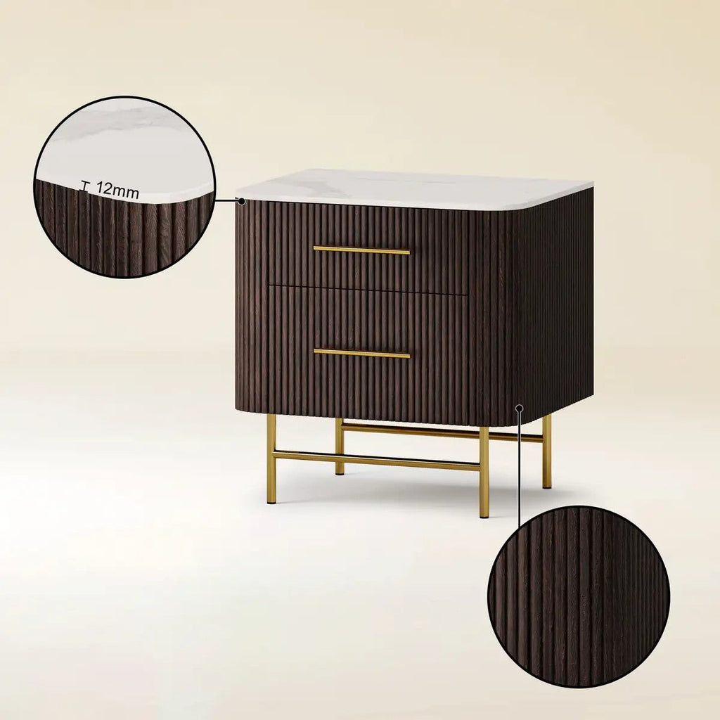 Cedar Oak Stone Nightstand 26" For Bedroom