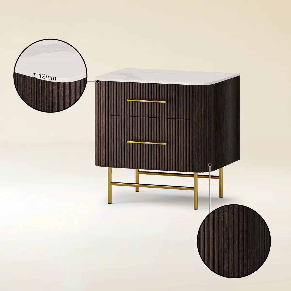 Cedar Oak Stone Nightstand 26" For Bedroom