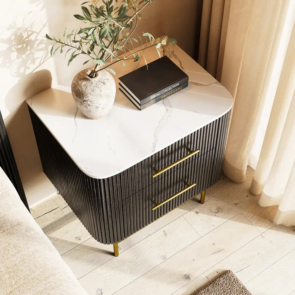 Cedar Oak Stone Nightstand 26" For Bedroom