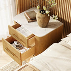 Cedar Oak Stone Nightstand 26" For Bedroom