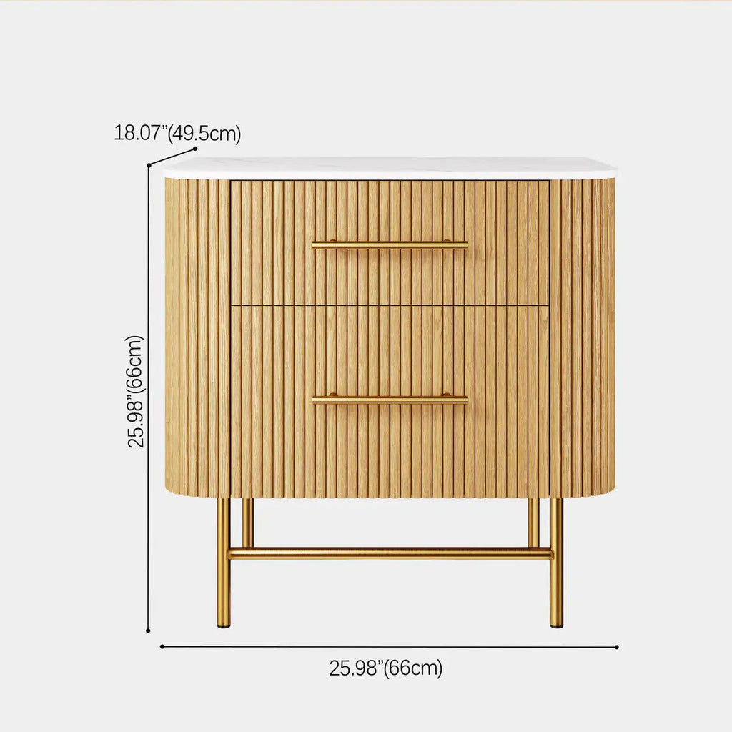 Cedar Oak Stone Nightstand 26" For Bedroom