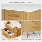 Cedar Oak Stone Nightstand 26" For Bedroom