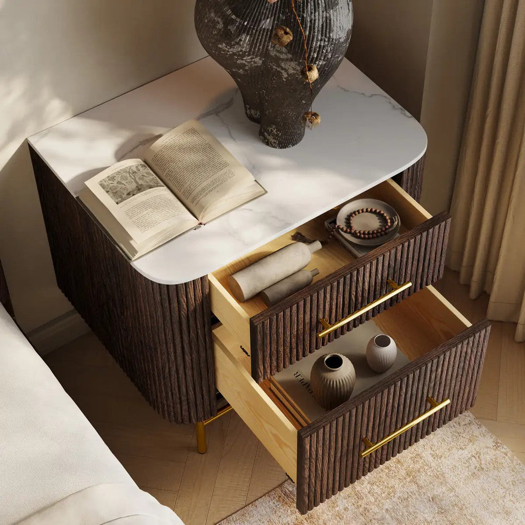 Cedar Oak Stone Nightstand 26" For Bedroom
