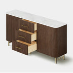 Cedar Oak Stone Sideboard With Drawers For Dining Room