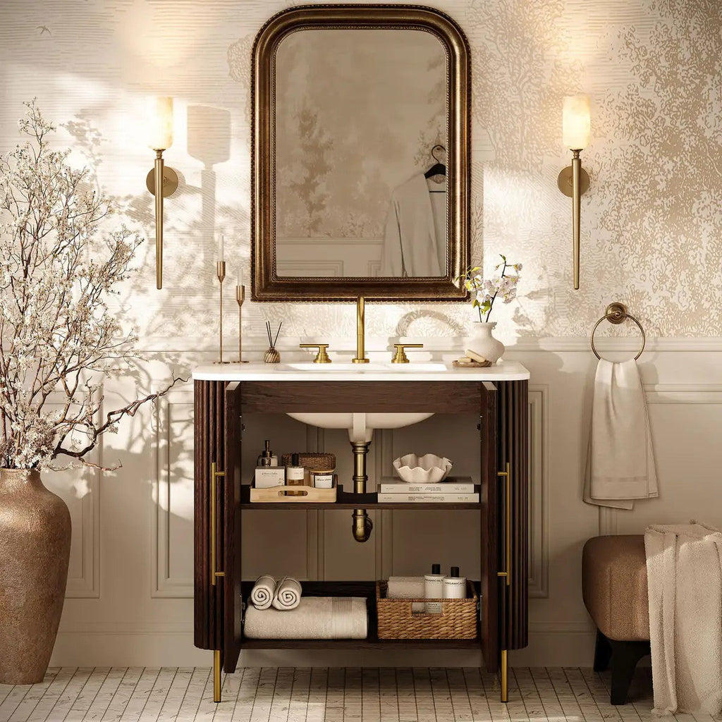 Cedar Oak Stone Bathroom Vanity 36“ with Sink for Bathroom