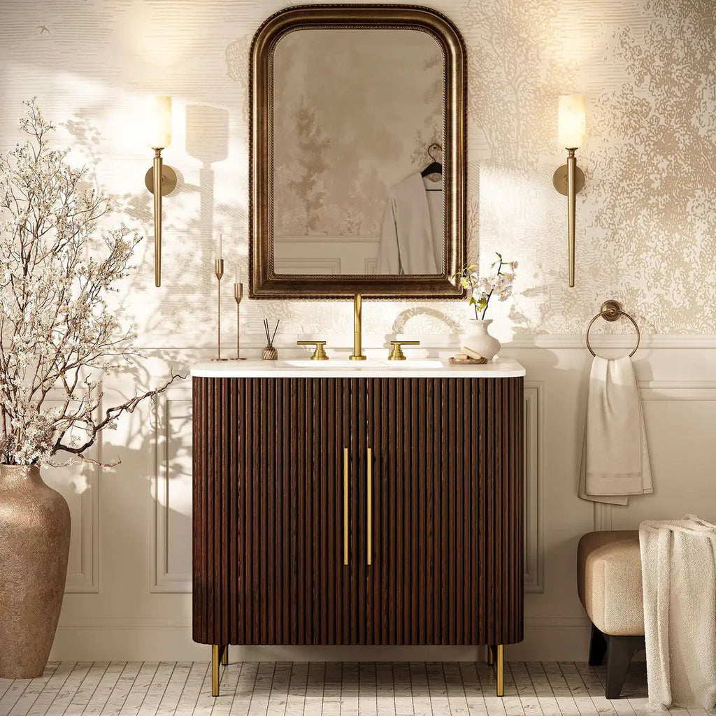 Cedar Oak Stone Bathroom Vanity 36“ with Sink for Bathroom