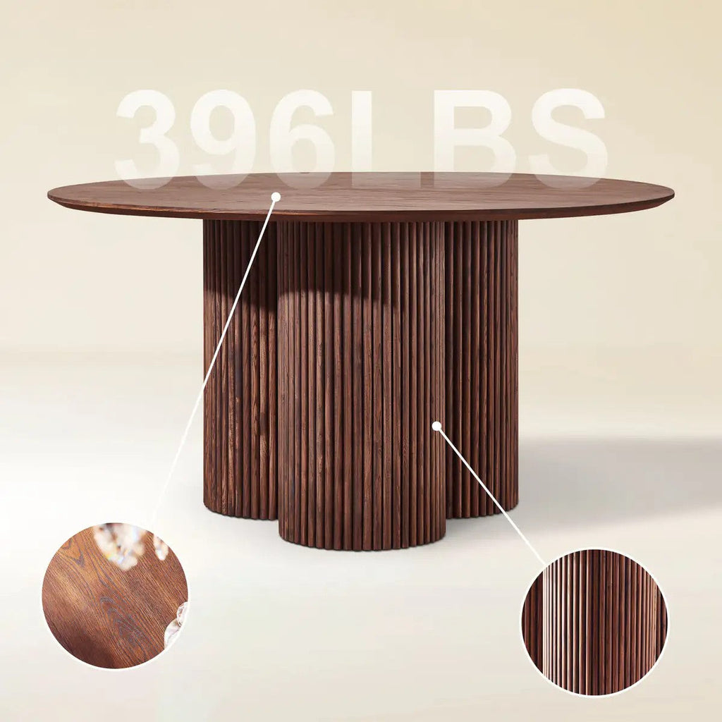 Cedar Oak Wood Dining Table 54"D For Living Room