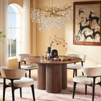 Cedar Oak Wood Dining Table 54"D For Living Room