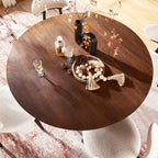 Cedar Oak Wood Dining Table 54"D For Living Room