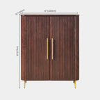Cedar Oak Wood 2-Door Storage Cabinet 47"W For Entryway & Living Room