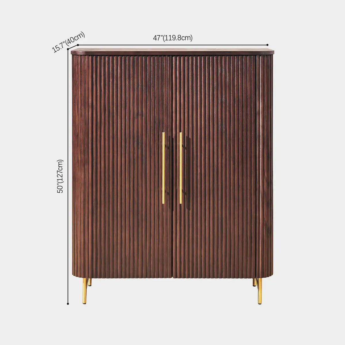 Cedar Oak Wood 2-Door Storage Cabinet 47"W For Entryway & Living Room