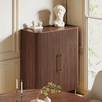 Cedar Oak Wood 2-Door Storage Cabinet 47"W For Entryway & Living Room