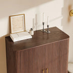 Cedar Oak Wood 2-Door Storage Cabinet 47"W For Entryway & Living Room