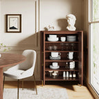 Cedar Oak Wood 2-Door Storage Cabinet 47"W For Entryway & Living Room
