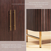 Cedar Oak Wood 2-Door Storage Cabinet 47