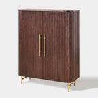 Cedar Oak Wood 2-Door Storage Cabinet 47"W For Entryway & Living Room