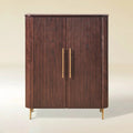 Cedar Oak Wood 2-Door Storage Cabinet 47"W For Entryway & Living Room
