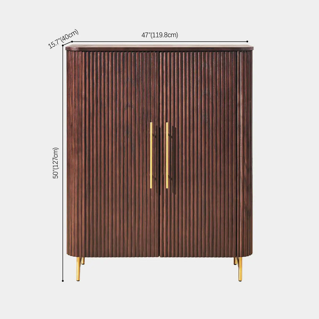 Cedar Oak Wood 2-Door Storage Cabinet 47"W For Entryway & Living Room