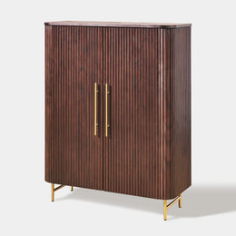 Cedar Oak Wood 2-Door Storage Cabinet 47