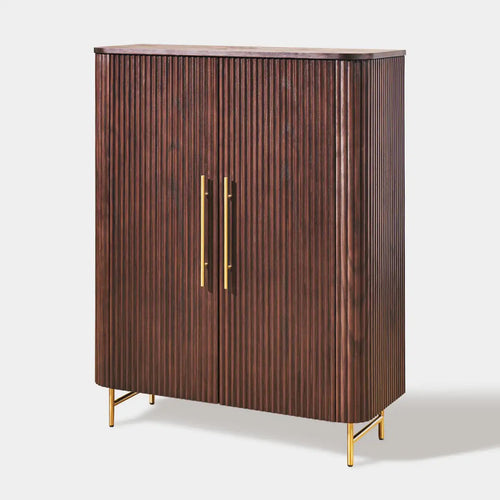 Cedar Oak Wood 2-Door Storage Cabinet 47"W For Entryway & Living Room
