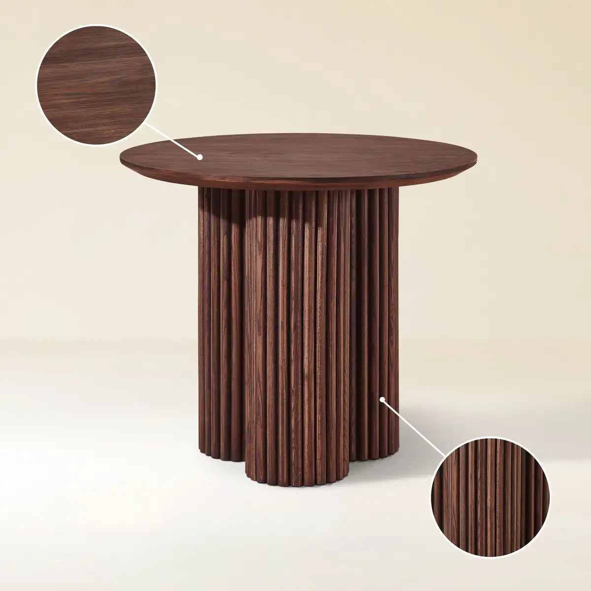 Cedar Oak Wood Side Table 24"D For Living Room