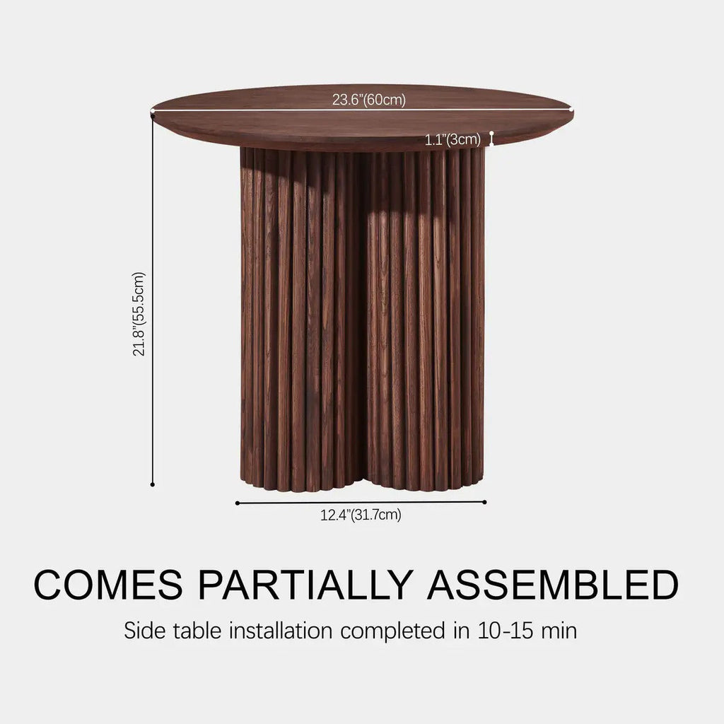 Cedar Oak Wood Side Table 24"D For Living Room