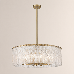 Aura Round Glass Chandelier 27”D 32“D