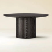 Aurae Fluted Round Dining Table 60”W For Living Room