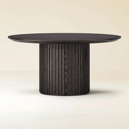 Aurae Fluted Round Dining Table 60”W For Living Room