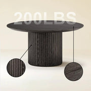 Aurae Fluted Round Dining Table 60”W For Living Room