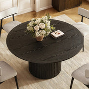 Aurae Fluted Round Dining Table 60”W For Living Room