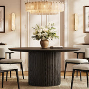 Aurae Fluted Round Dining Table 60”W For Living Room