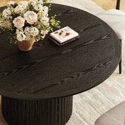 Aurae Fluted Round Dining Table 60”W For Living Room