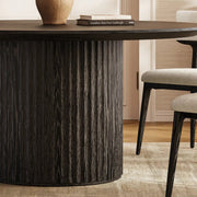 Aurae Fluted Round Dining Table 60”W For Living Room