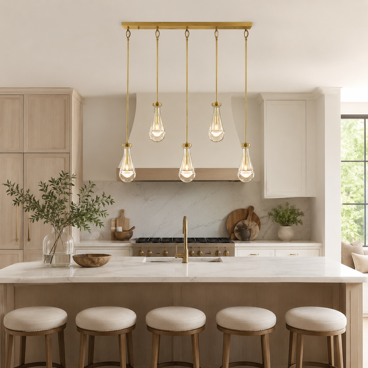 Aurelia Rain Linear Rod Chandelier 36'W