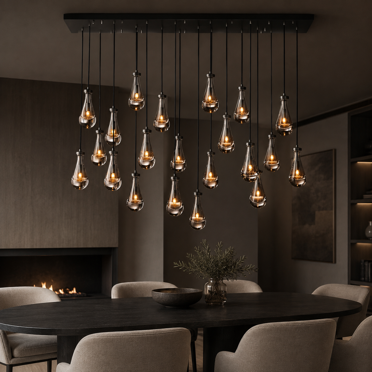 Aurelia Rain Linear Chandelier 54'W