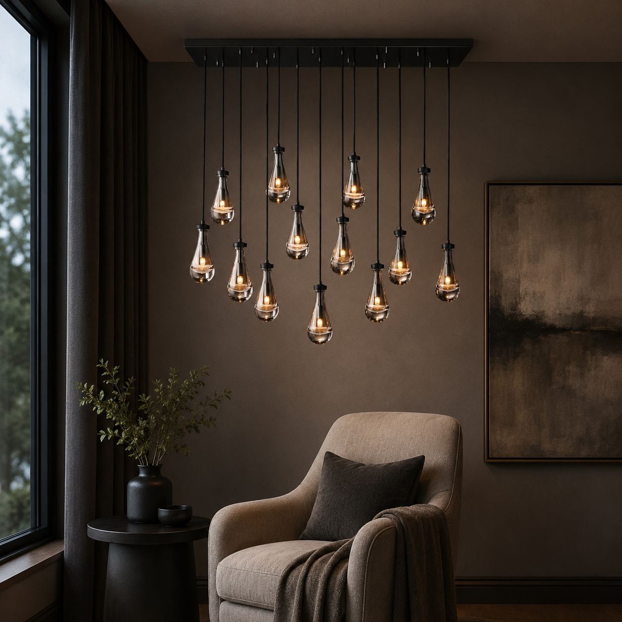 Aurelia Rain Linear Chandelier 54'W